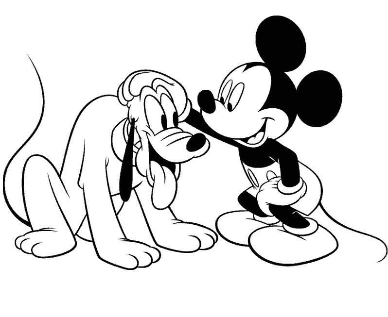 coloriage mickey et pluto